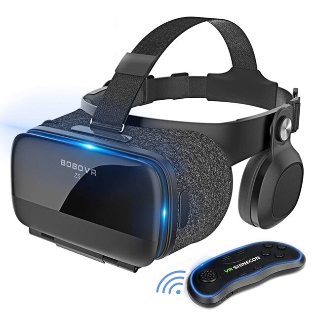 BOBOVR Z5 3D VR lunettes réalité virtuelle casque boîte avec casque stéréo pour 4.7-6.2 pouces smartphone + contrôleur Bluetooth: vr with 050