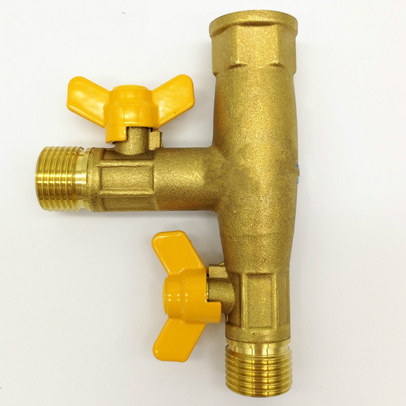 DN15 brass gas valve T Type three way valve