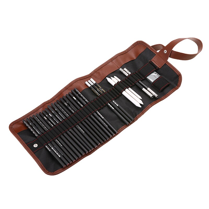 Sketch Pencil Set Portable Sketching Drawing Kit Wood Pencil Pencil Bags Paint By Number Pens