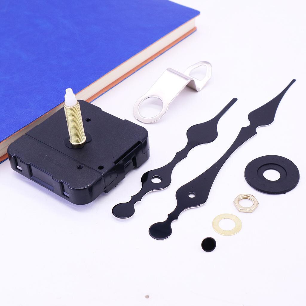 1 Set Quartz DIY Wall Clock Movement Accessories Clockwork Repair Parts Kits Mechanism Black Long Spindle Replacement