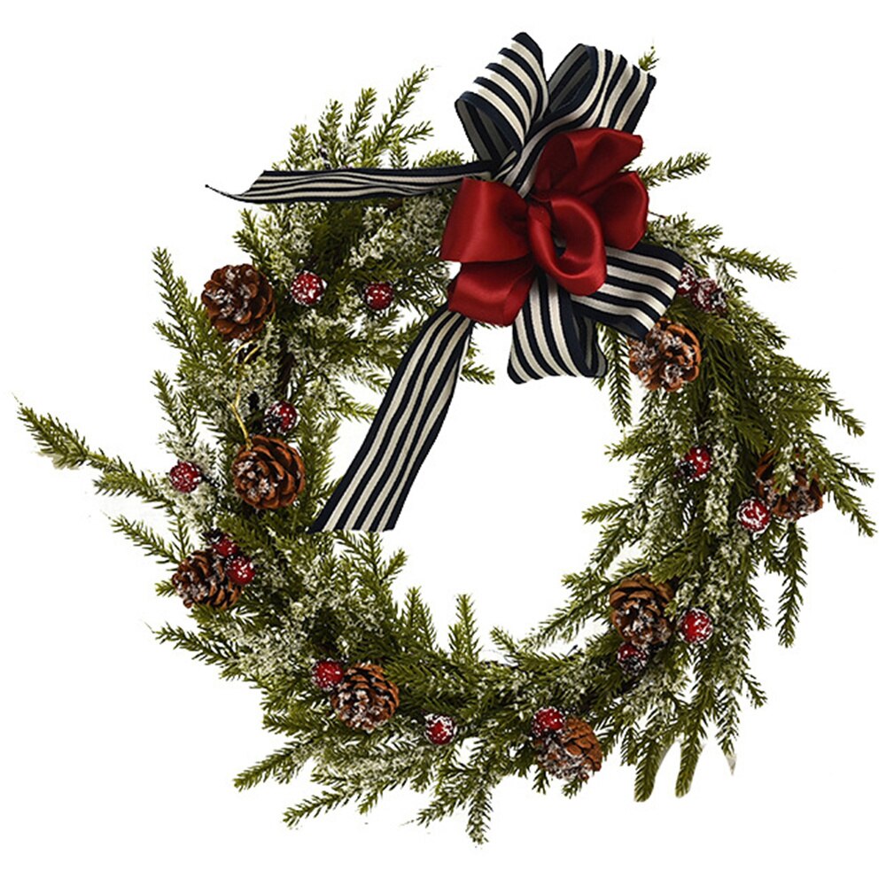 1Pc Christmas Wreath Decorative Garland Door Hanging Wreath Pendant Prop