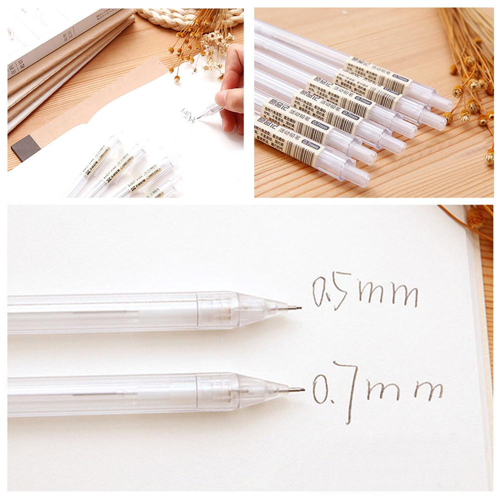 0.5/0.7mm papirvarer gennemsigtige automatiske blyanter yndig kawaii mekanisk blyant til børn, der lærer skoleartikler