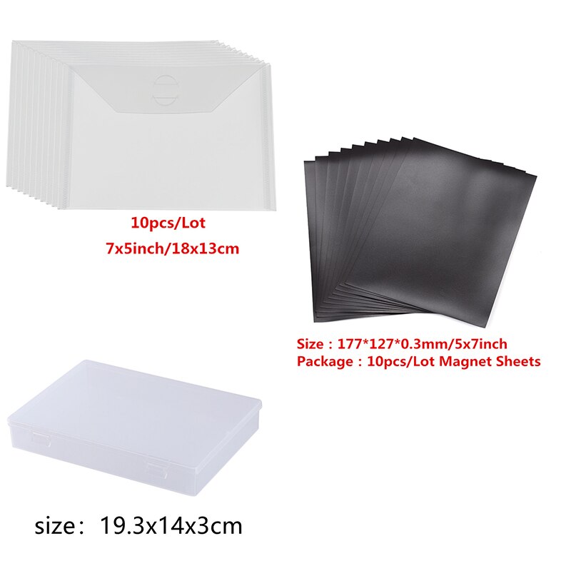 BAOFALI 10 STKS 7x9.4 inch Clear Plastic Envelop Opbergzakken & 10 STKS Rubber Zachte Magneet Sheet (0.5 cm) voor Snijden Dies Stencil Crafting Die Cuts Stempels Opslag Sets Geweldig voor Stempel Die