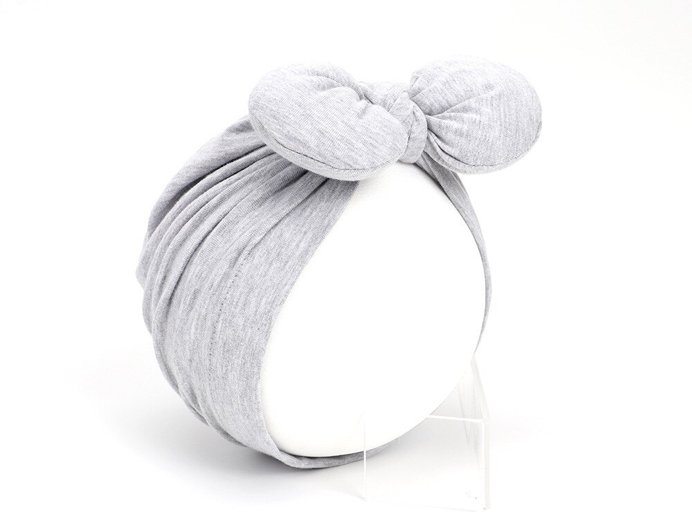 Baby Meisje Hoeden Baby Puur Katoen Strik Caps Kinderen Zachte Tulband Kids Headwrap Effen Kleur Mutsen Haaraccessoires: 4