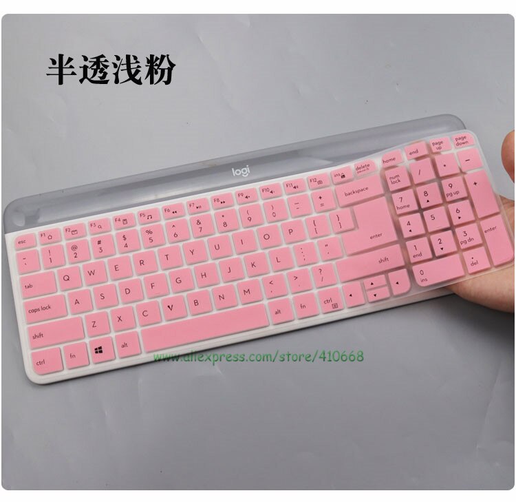 For Logitech MK470 K580 Slim Wireless Keyboard Silicone Dustproof Wireless Desktop keyboard Cover Skin Protector K580 MK 470: Pink