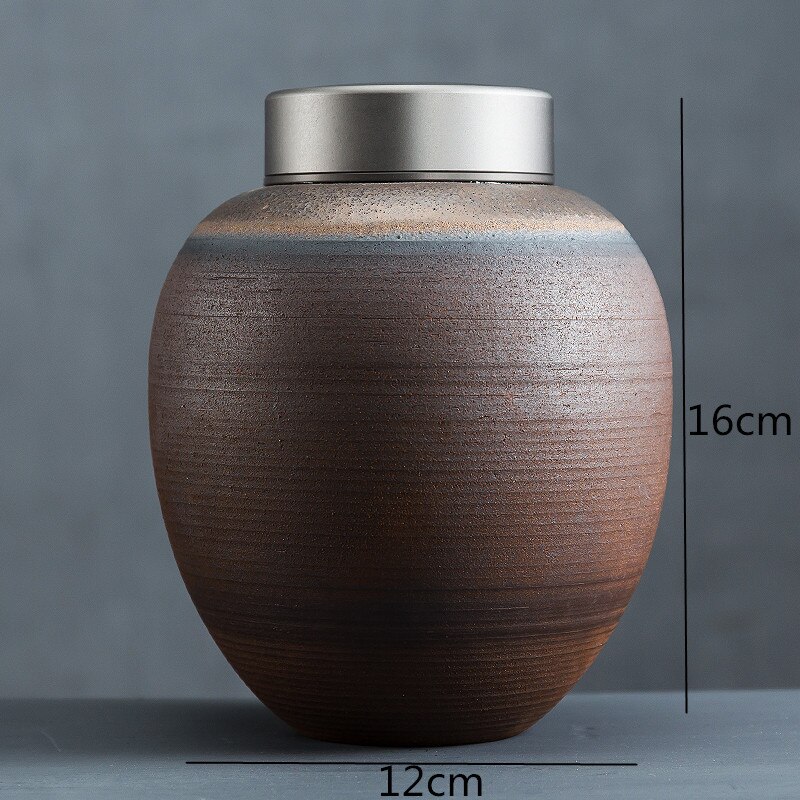 Stoneware Tea Caddy Ceramic Jar Tea Box Tea Container Tea Organizer Storage Tank Candy Jar Decorative Jar Storage Box Tea Can: 03 large