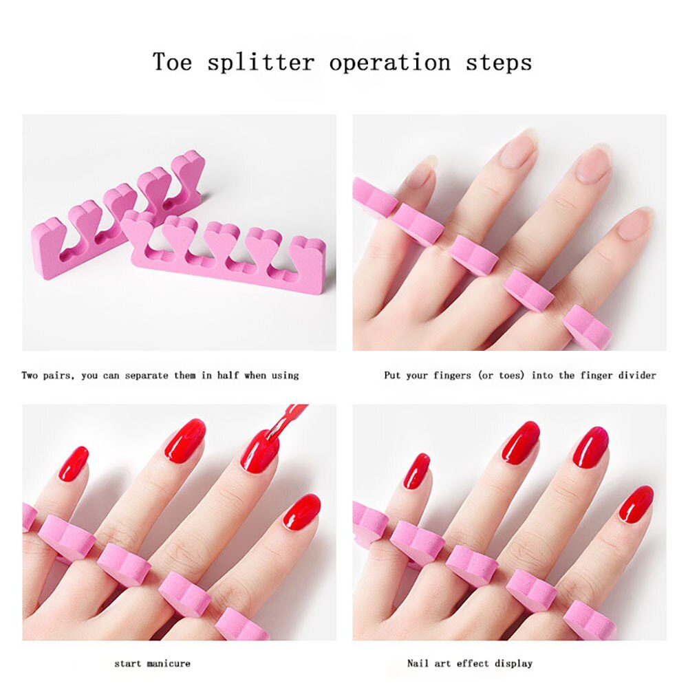 1pair Random Color Finger Cotton Sponge Toe Divider Hand and Foot Universal of Finger Divider Toe Separator Nail Tool
