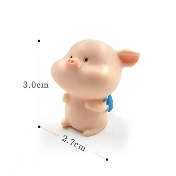 Hars Ambachtelijke mini Leuk Varken beeldje Dier Model Mos micro landschap home decor miniatuur fairy tuin decoratie accessoires: No.2