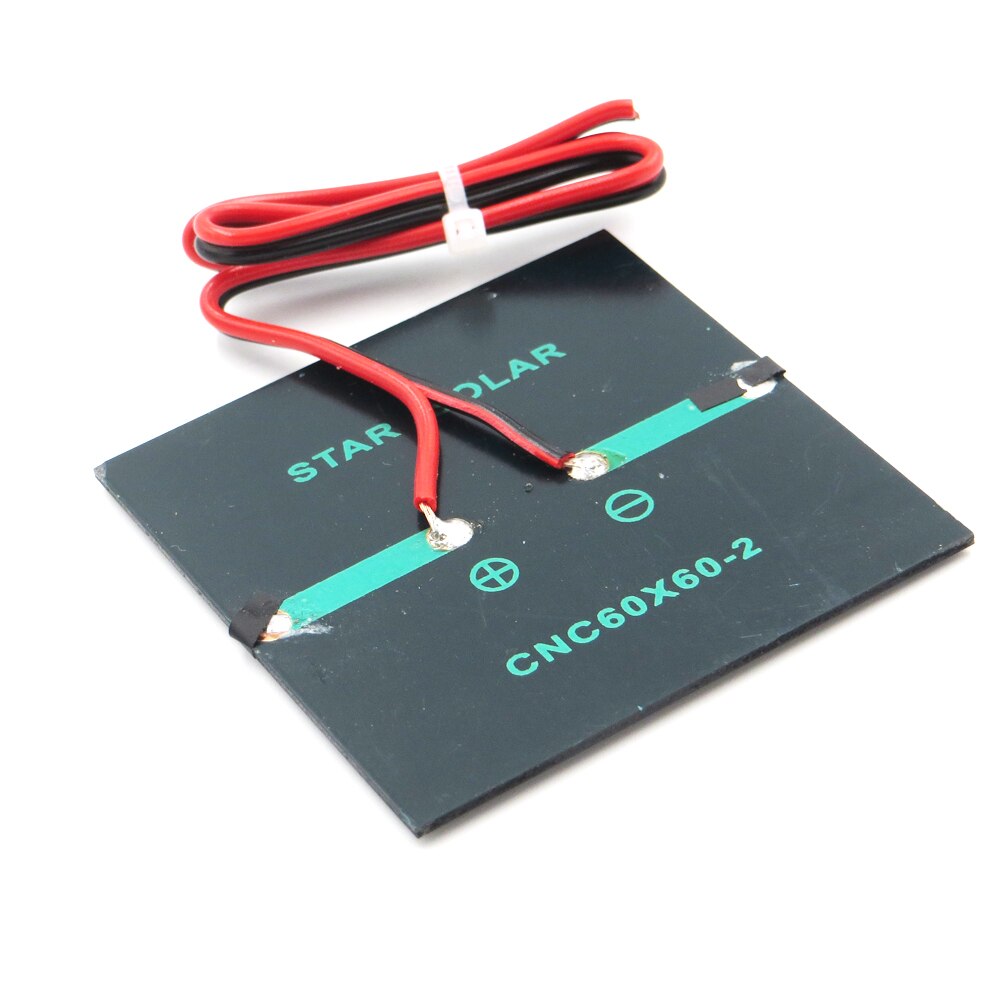 Panel Solar de silicio policristalino, cargador de batería artesanal de 2 V, 150mA, 0,3 W, con cable de extensión de 30cm, cable pequeño de celda de juguete de 2 V Volt