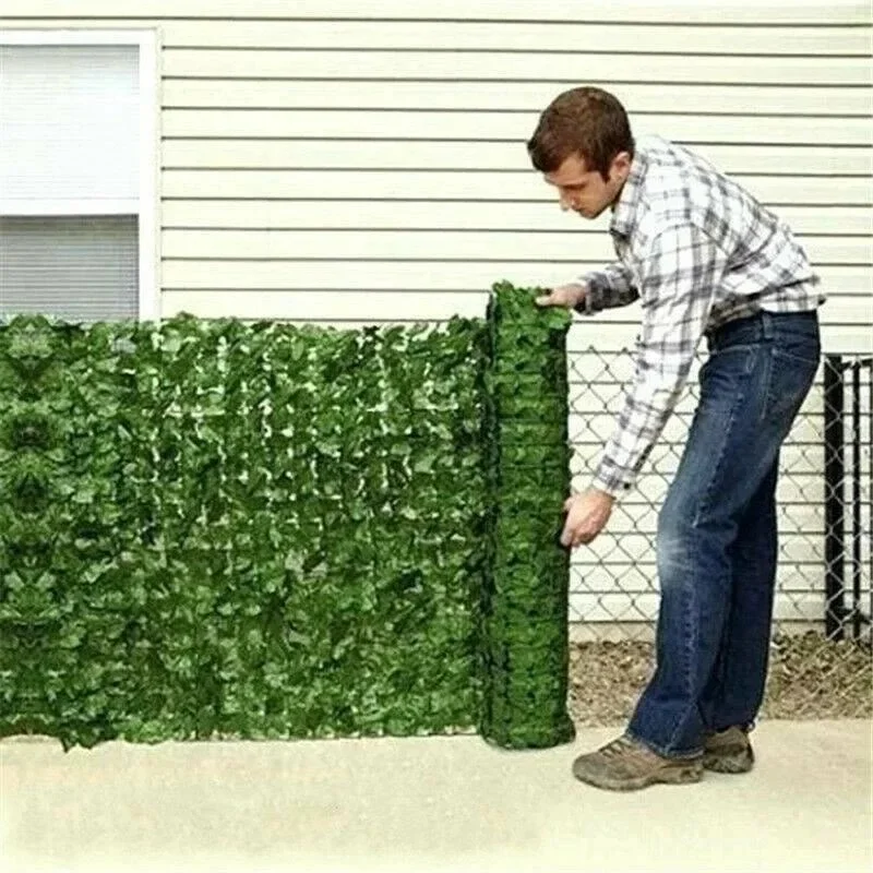 Hage plante gjerde kunstig faux grønt blad personvern skjermpaneler råtnende utendørs hekk hage hjem dekora 0.5 x 1m