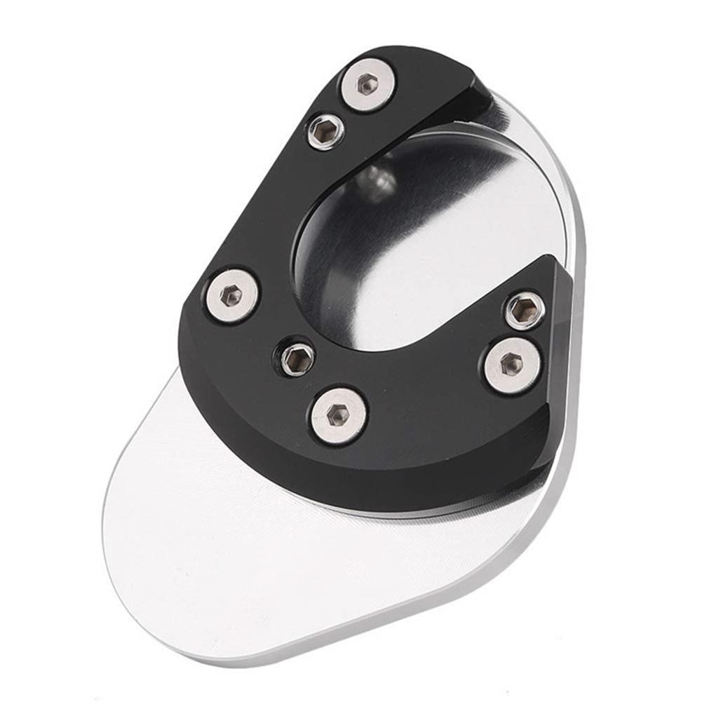 Motocicleta forte suporte lateral para ktm duke125/200/390 rc125/200/390 690 moto kickstand suporte lateral placa de extensão: Silver (black cover)
