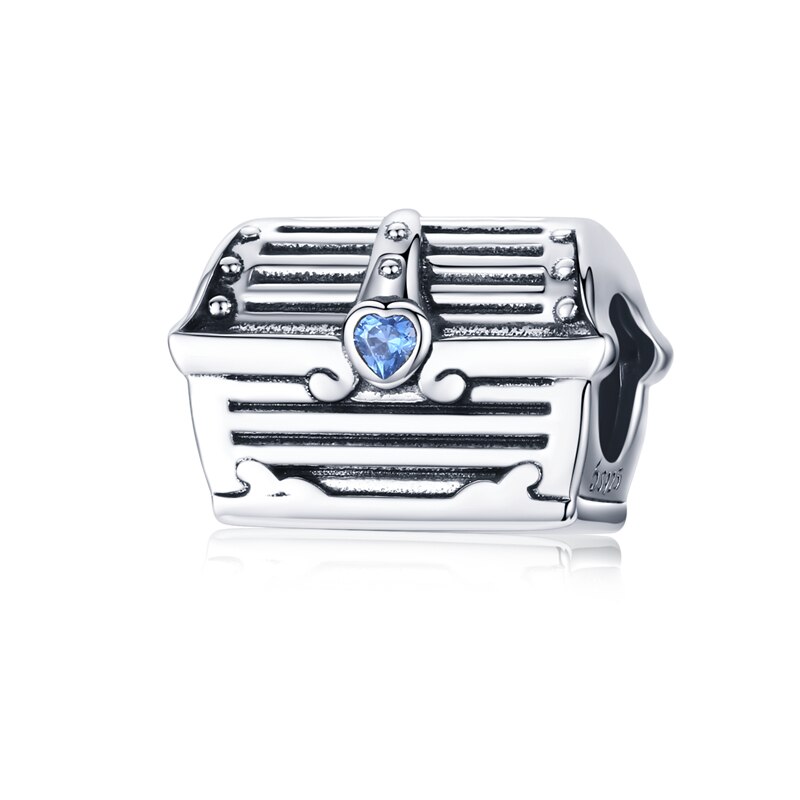 MOWIMO Echtem 925 Sterling Silber Reize retro Grammophon Schatz Brust Perlen passen Silber Original Armbinde Anhänger Schmuck: BNC158