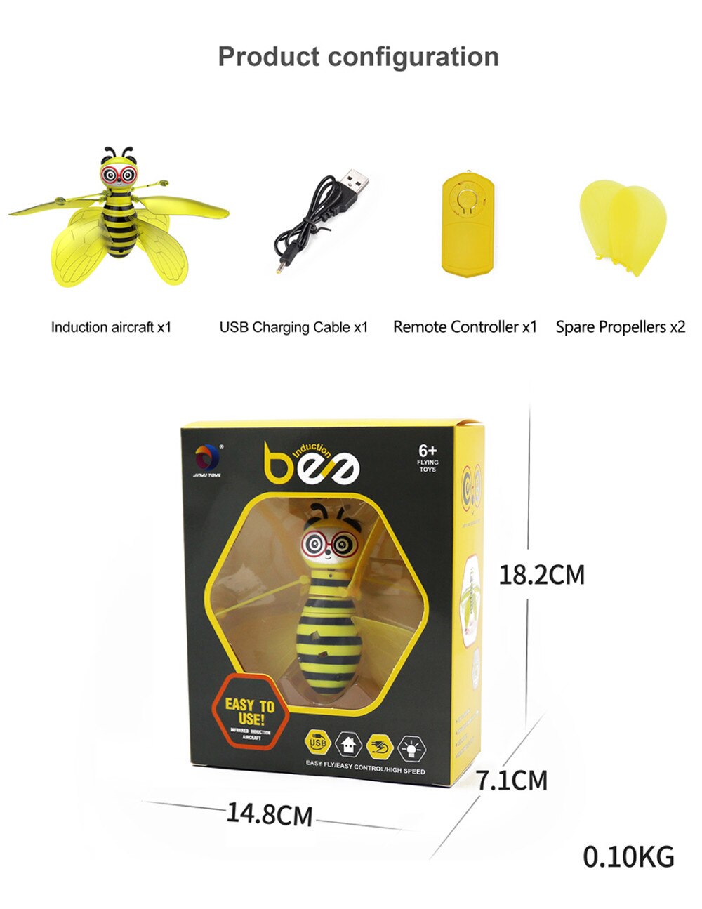 Electric Infrared Sensor Bee Flying Toys Hand-Controlled Helicopter LED Light