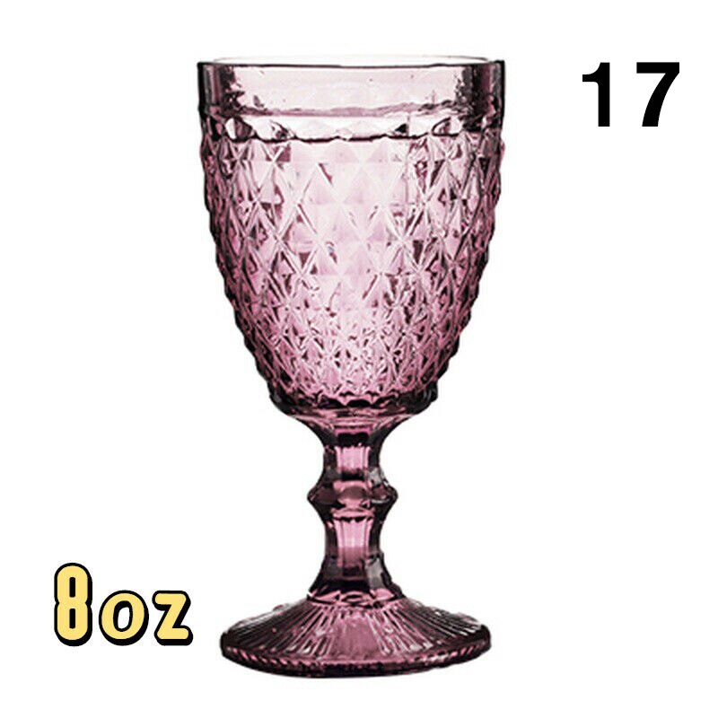 1 pz 240/300ml bicchiere da vino rosso in rilievo retrò calice bicchiere da succo bere Champagne whisky Cup decorazioni per feste di nozze: 17 small