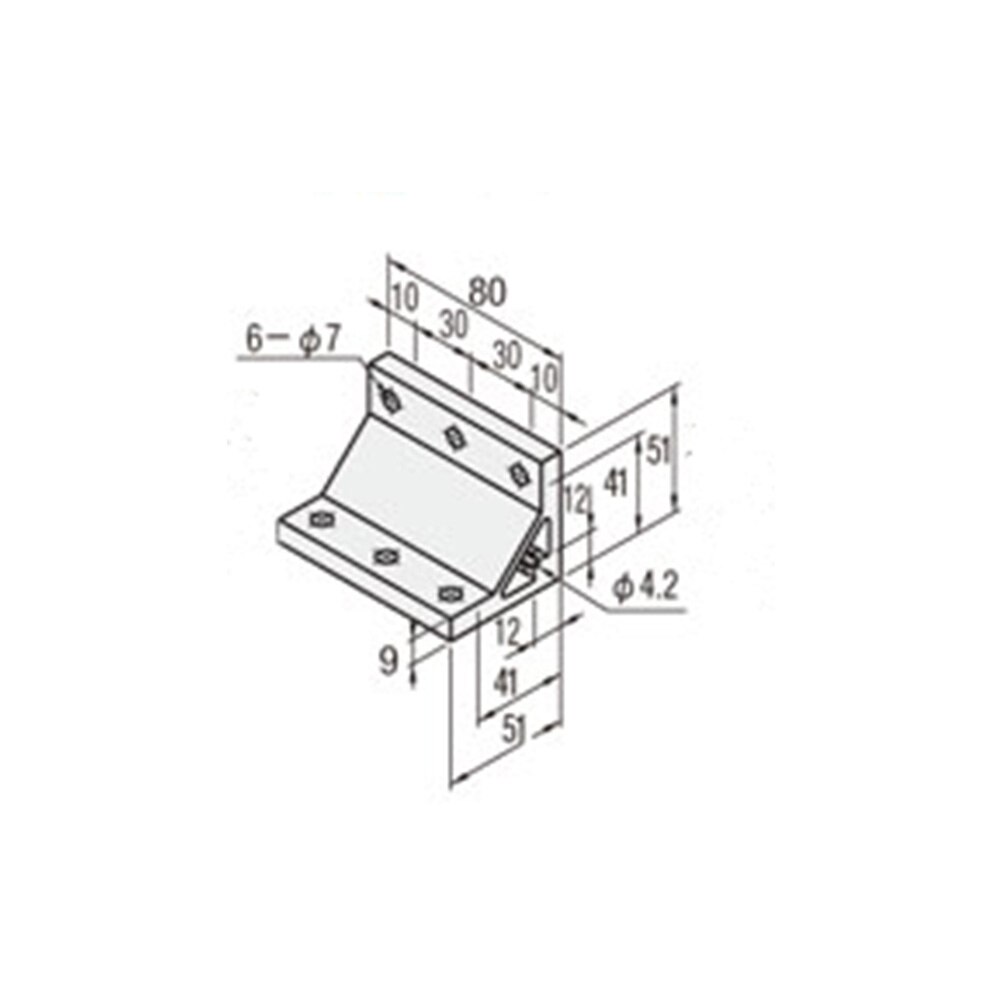 1PC 90 Degree Aluminium Angle Corner Joint Bracket Width 60mm 80mm 100mm for 6060 8080 100100 Aluminum Profile