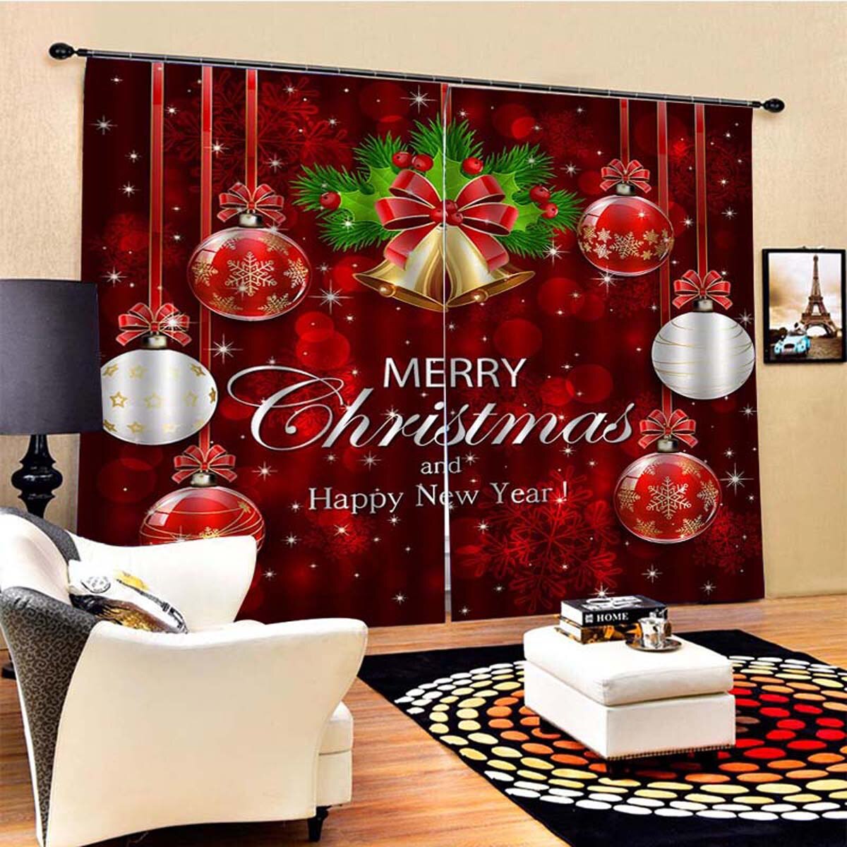 85 x 200cm juletæppe vindue stue gardiner dørtæppe julemanden gardin gardin hjemhængende dekoration: Type 5