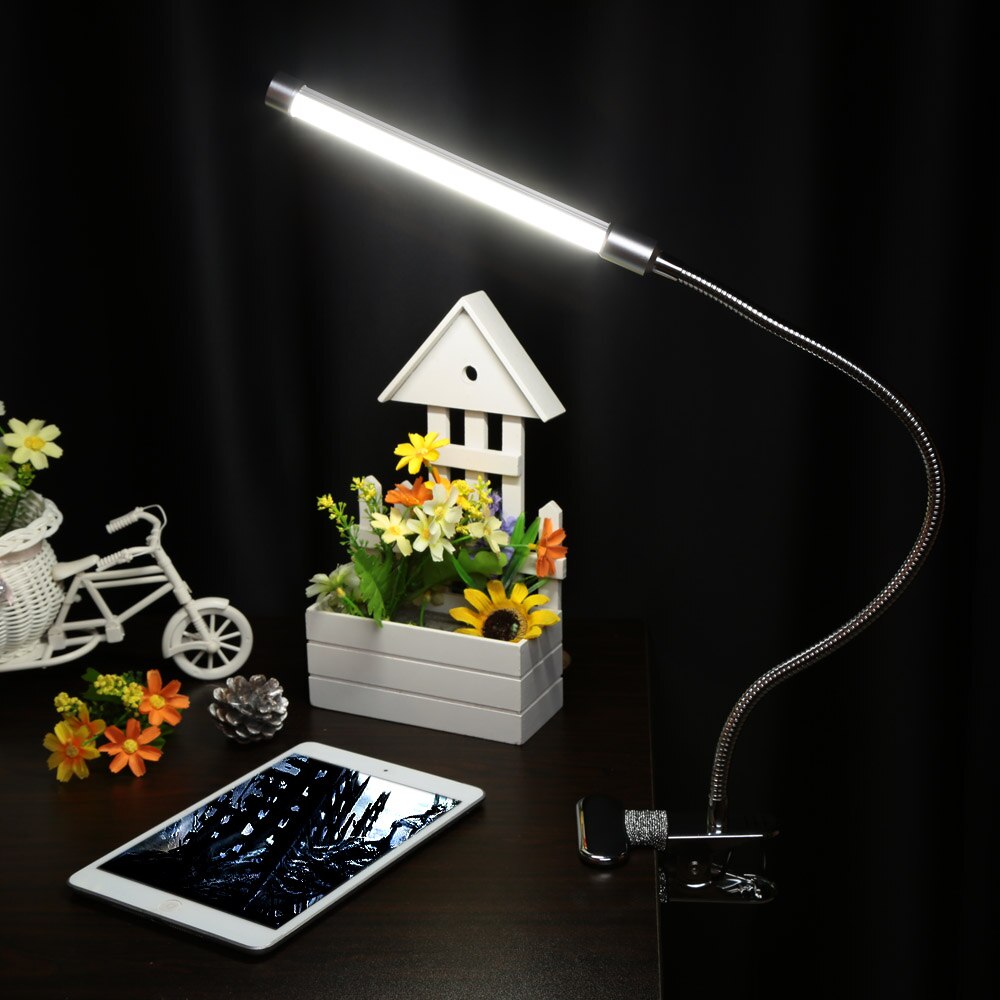 10W LED tafellamp Klem Licht Tafel 36 LEDs 10-niveau Helderheid Verstelbare 3 Kleuren USB led reading led bureaulamp