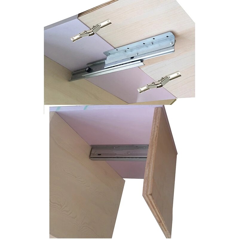 Quincaillerie de table extensible, extension de table pliante de camping-car (1 glissière + 2 charnières)