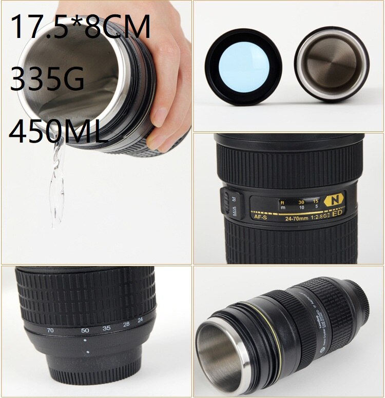 Kamera Objektiv Kaffee Becher Edelstahl Foto Isolierte Thermos Tasse Mit Deckel Fotograf SECHS Generation Emulation SLR Tasse: 2 Generation(N seri