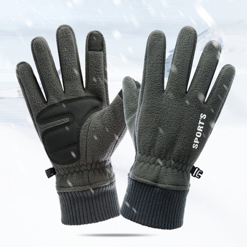 Gants polaire épais pour hommes, antidérapants, pour écran tactile, chauds, coupe-vent, cyclisme, Ski, neige, hiver