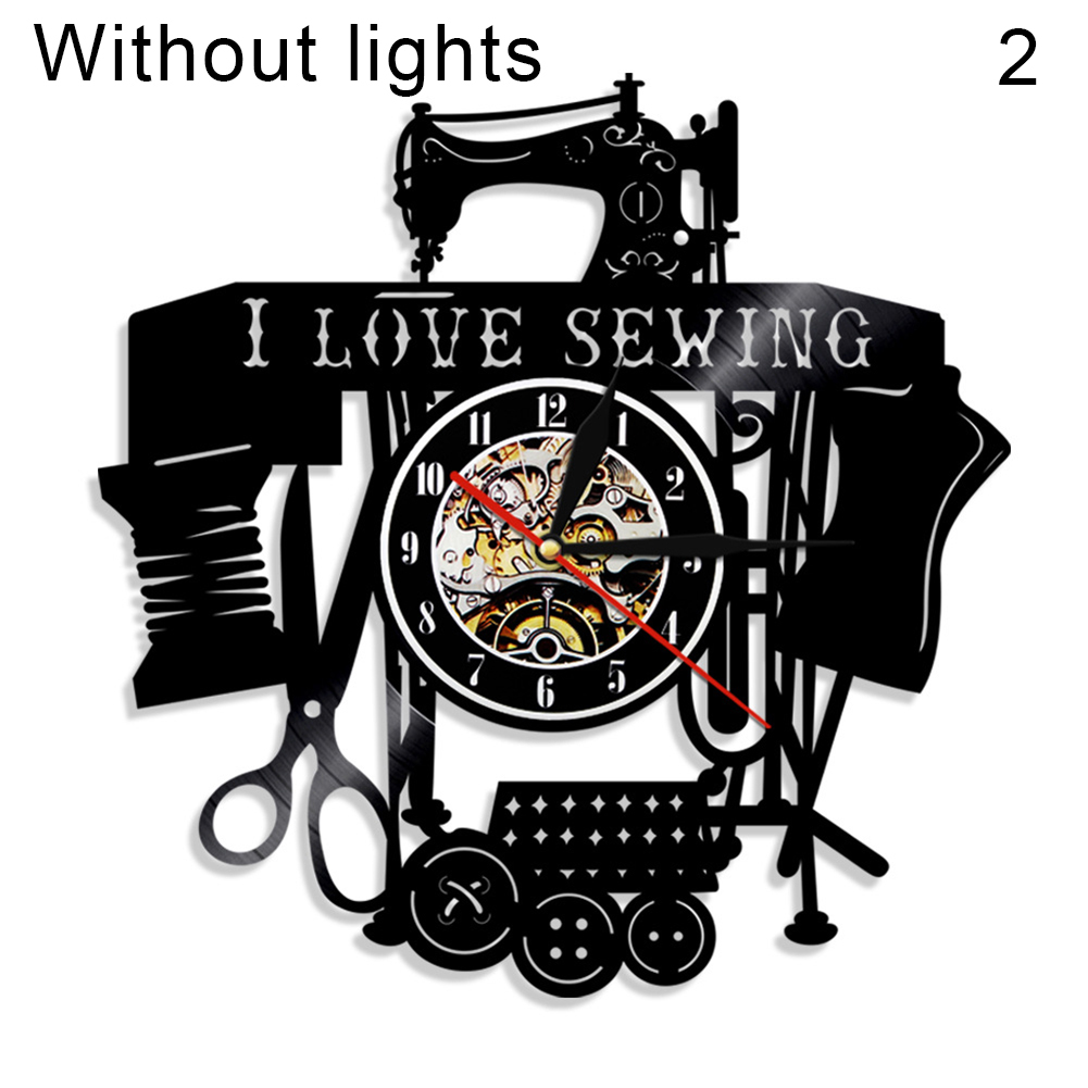 Akoestische Gitaar Klok Led Vinyl Record Custom Klok Stille Muziekinstrument Wandklok Art Home Decoratie: Without Light 02