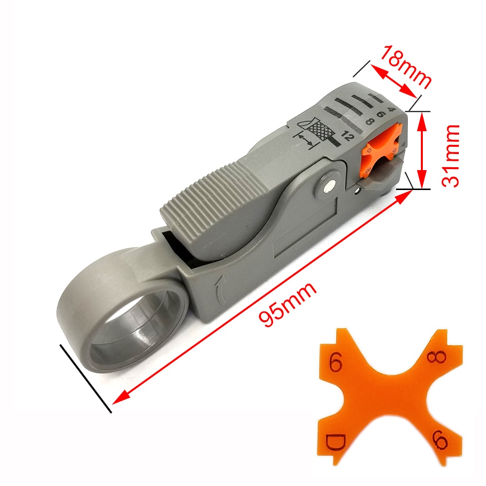 Coax Cable Crimper Coaxial Compression Tool Kit RG59/RG6 Cable TV Crimping Tool Set Wire Stripper with 20 F Heads Connectors