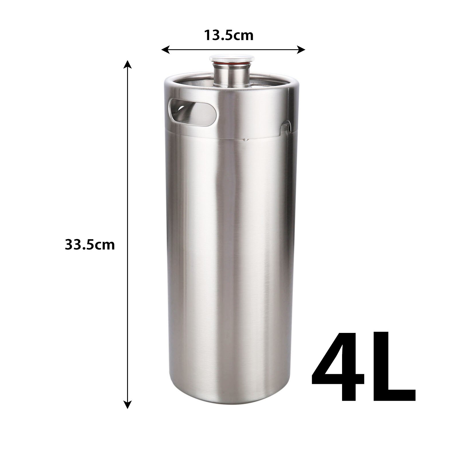Mini fût de bière pressurisé en acier inoxydable, 1 pièce, 2/3.6/4/5L, portatif, pour brassage à domicile, outil de Bar: 4L