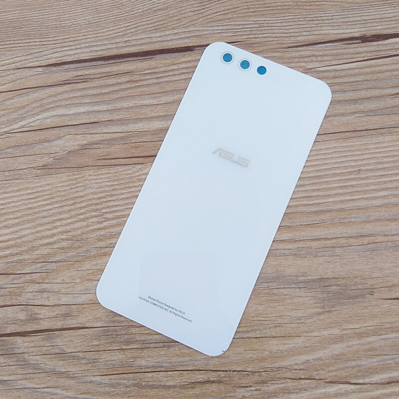 Neue Zurück Glas Batterie Abdeckung Hinten Tür Gehäbenutzen fallen Reparatur Ersatz Teile Für ASUS Zenfone 4 ZE554KL &Ampere; Klebstoff Aufkleber + Logo: Weiß