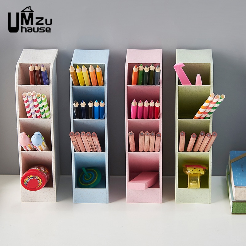 Cajas de almacenamiento para lápices, cajones divisores de maquillaje, soportes para cepillo de dientes, organizador multifunción, organización de la oficina en casa