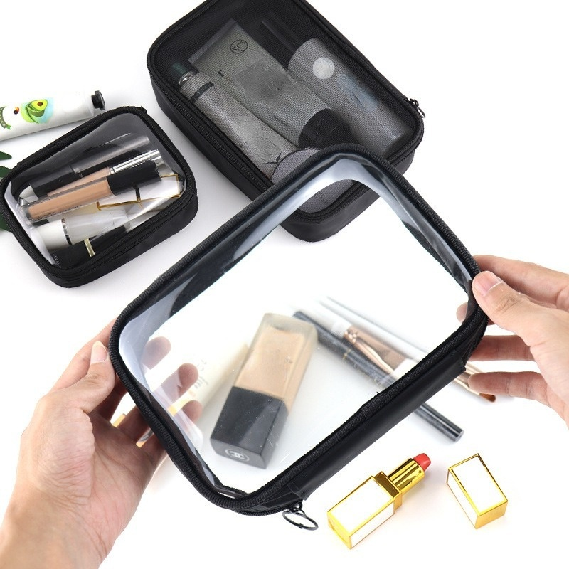 Waterdichte transparante make-up tas Dames make-up tas Reisrits Duidelijke make-up Beauty Wash Organizer Badtoilettassen Kit