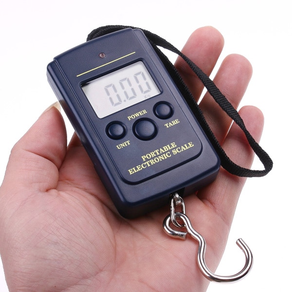 20g-40Kg Vissen Weegschaal Mini Pocket Balance Digitale Weegschaal Elektronische Weegschaal Lcd Opknoping Haak Bagage weging