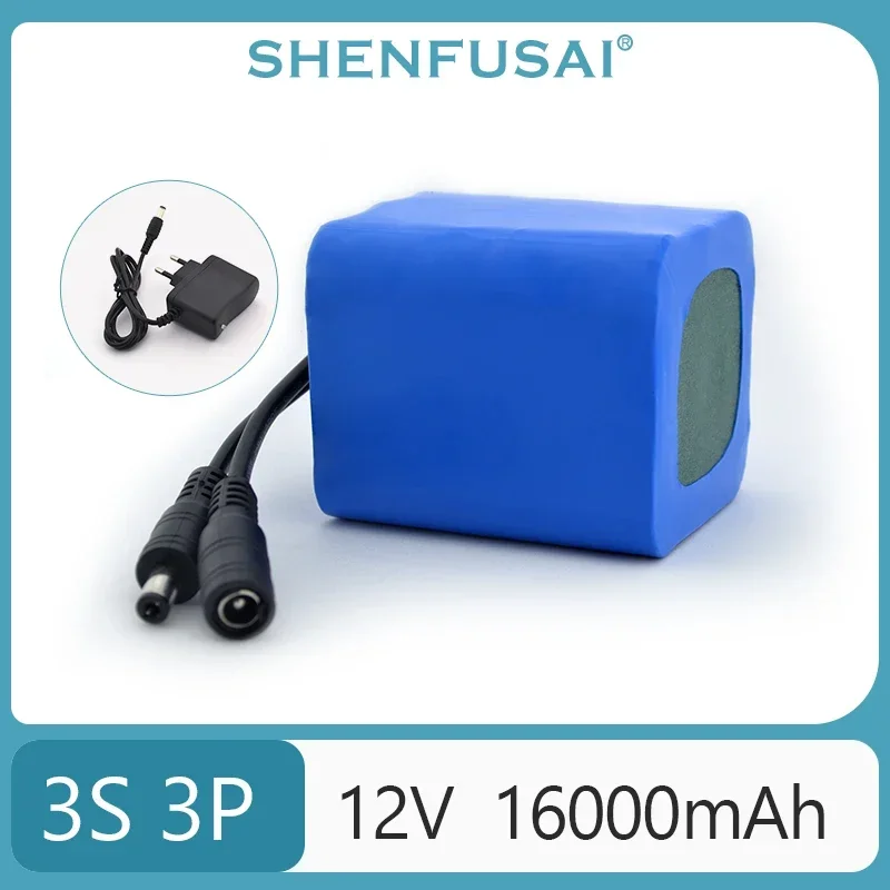 18650 lithium battery 12V battery pack, BMS+charging,3s3p DC large capacity rechargeable battery