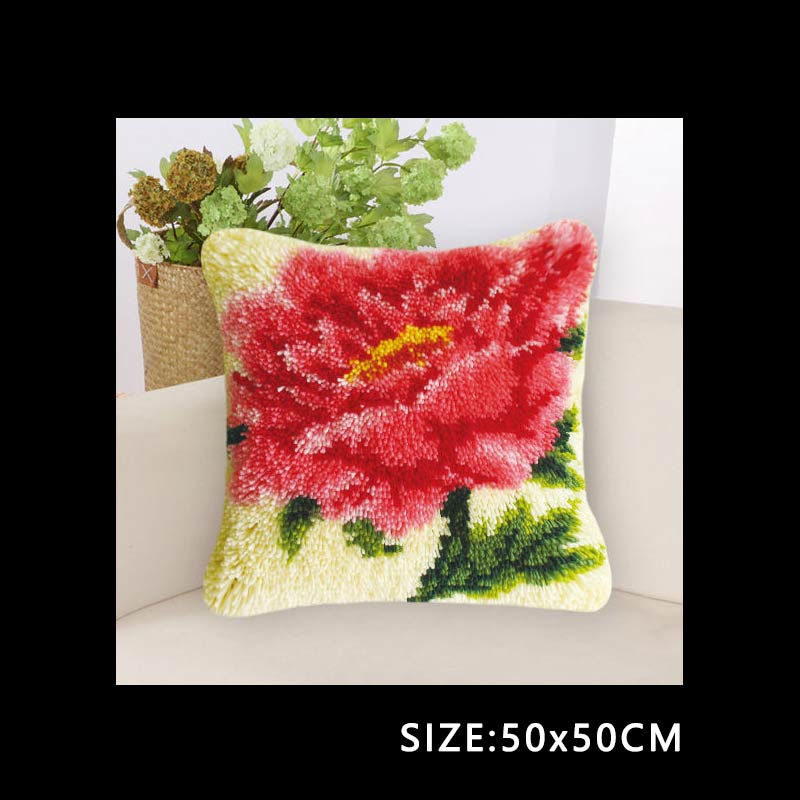 Flower Embroidery Knooppakket Latch Hook Kits Latch Hook Pillow Borduurpakket Kussen Embroidery Package Pillows Do It Yourself: ABZ129