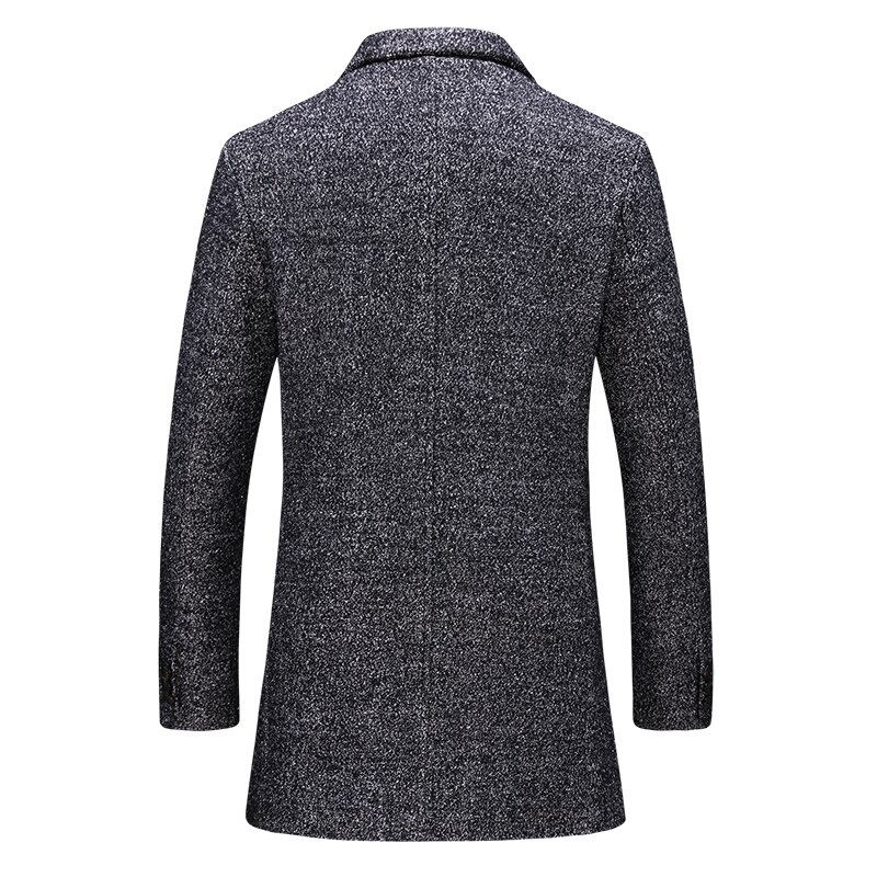 Herfst Mode Jas Heren Wollen Jas Enkele Breasted Business Jassen Heren Kleding Trend Mid-Lange Geul jas Mannen