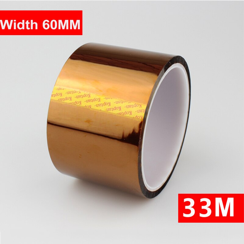 1Pc 33M Lengte Hittebestendige Polyimide Tape Hoge Temperatuur Lijm Isolatie Tape 30Mm 35Mm 40Mm 50Mm 100Mm Breedte