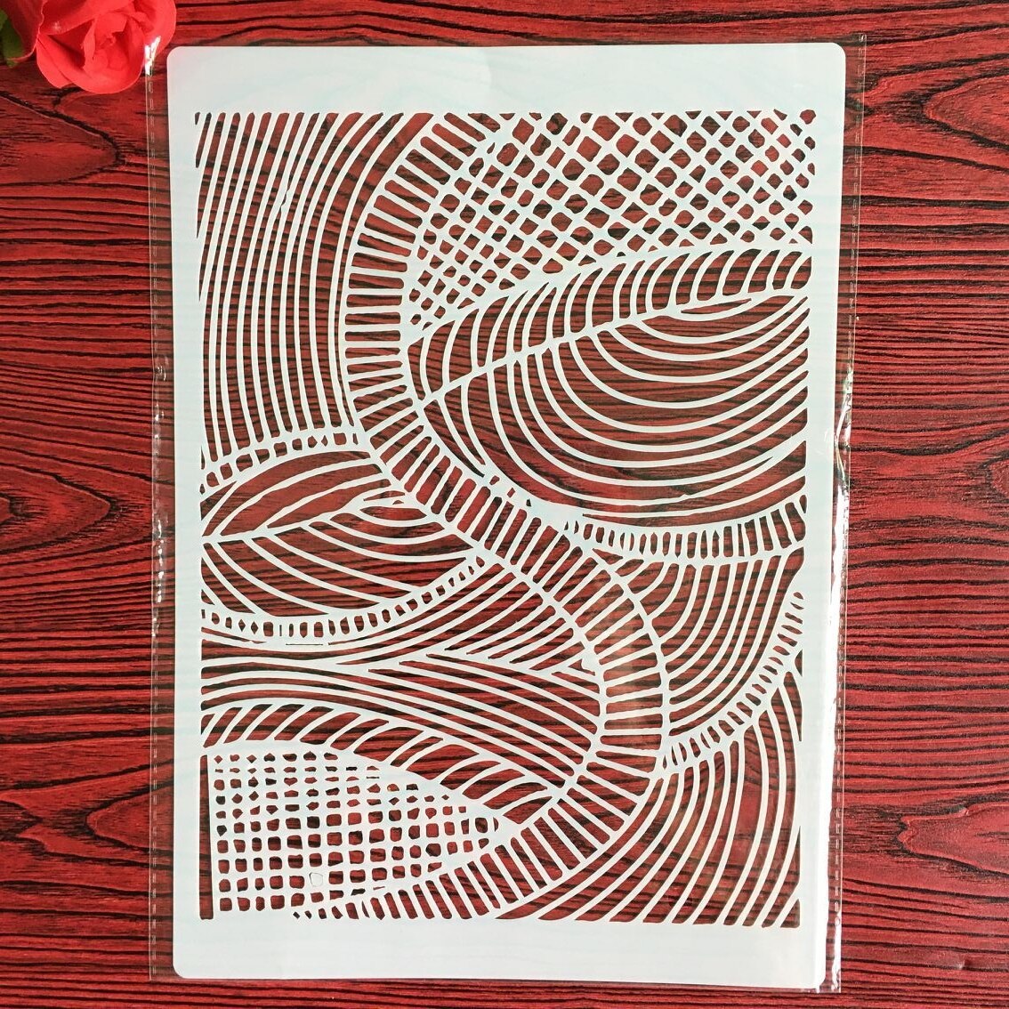 A4 29 *21cm Geometric texture DIY Stencils Wall Pa... – Grandado