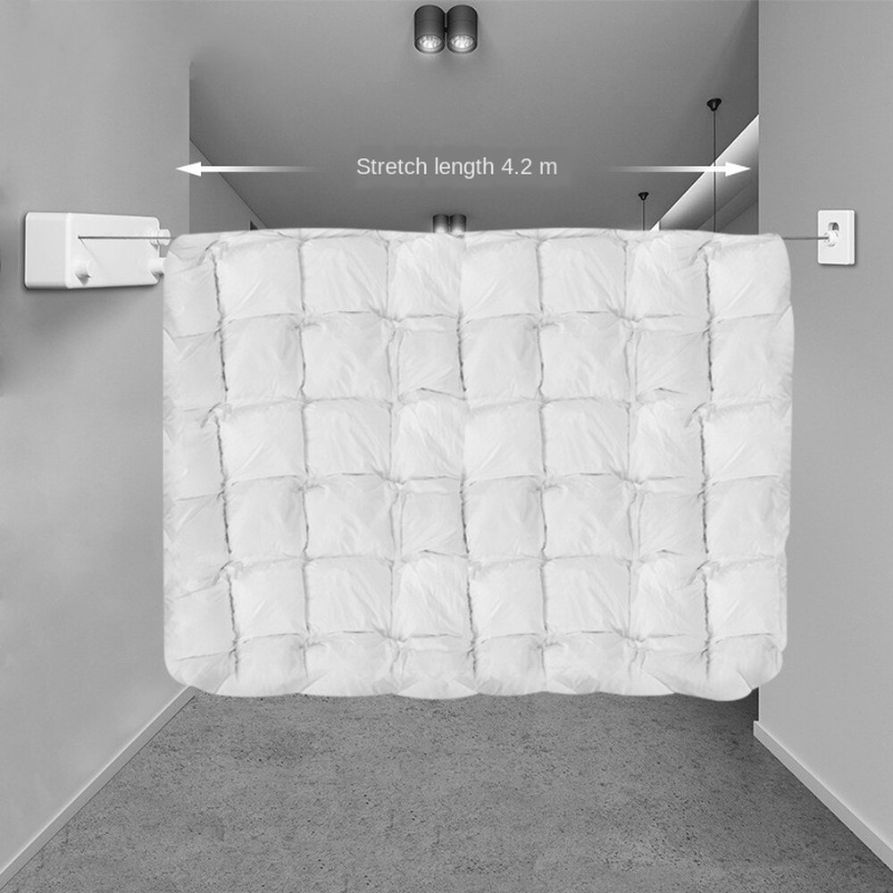 Dobbelt række tørretumbler teleskopisk tøjsnor wire reb vægmonteret vask og tørring maskine tøjbøjle  wj817