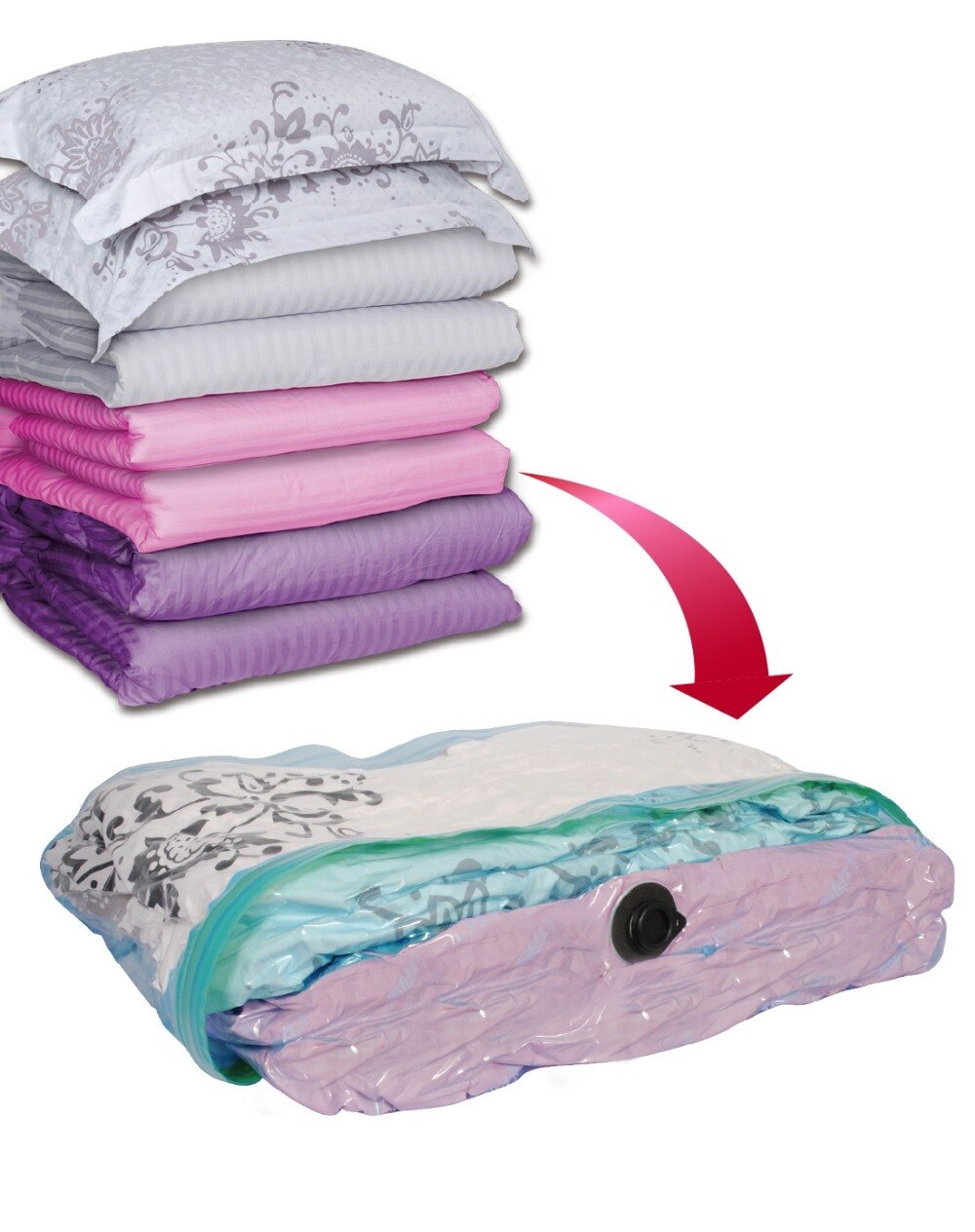 Vacuum Bag Transparent Border Foldable Extra Large Compressed Organizer Storage Bag Saving Space Seal Bags Free