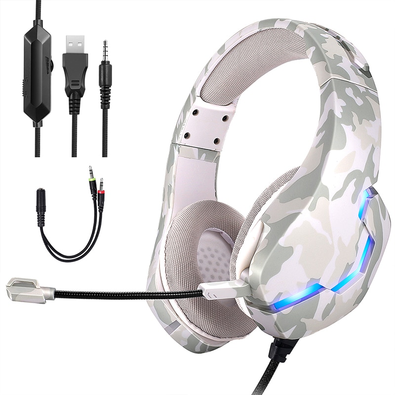 Bedrade Game Headset Hoofdtelefoon Rgb Led Licht Stereo Oortelefoon Gaming Headset Met Microfoon Voor PS4 Xboxone Pc
