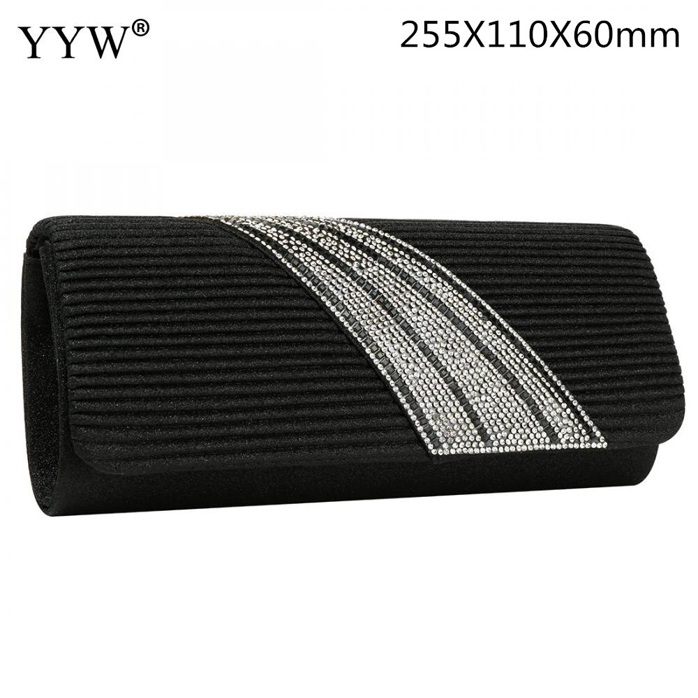 Rhinestone Clutch Bag Women Long Wallet Purse Clutch Female Wedding Bags With Chain Sac Main Femme Envelope Clutch: Orange