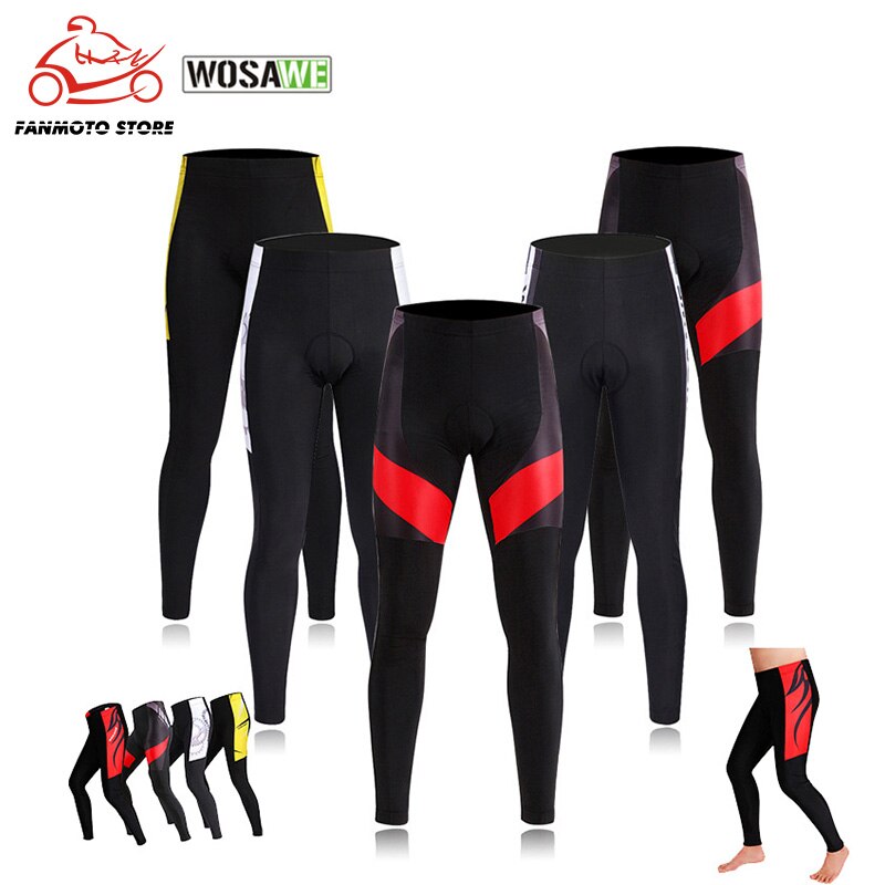 Wosawe lycra fiets motorbroek ademend gel gevoerde fietsbroeken leggings fietsbroeken mtb mountainbike broek