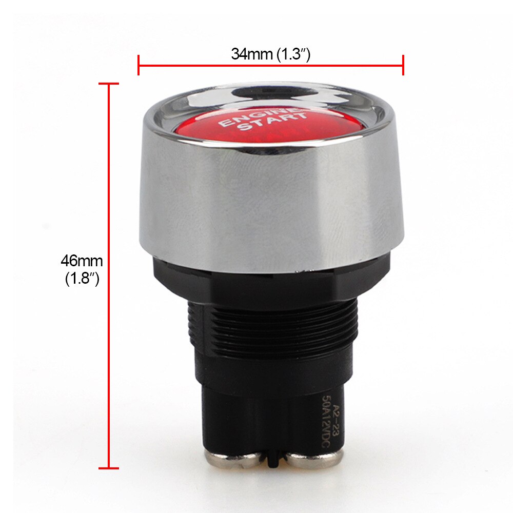 12V/24V 50A Auto Motor Startknop Keyless Startknop Ontsteking Starter Auto Motor Start Knop auto Accessoires Rood/Blauw