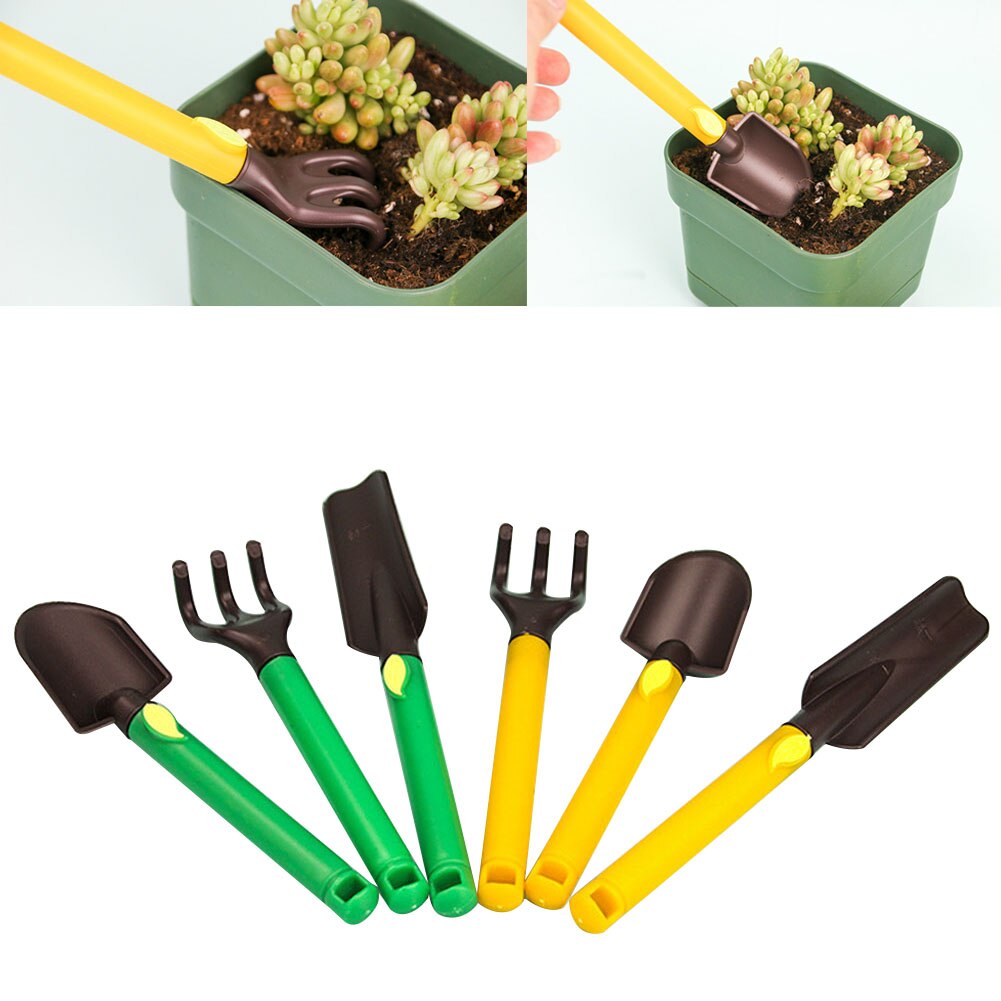 3pcs Kids Gardening Tools Kit Plastic Safe Gardening Tools Trowel Rake Shovel SMD66