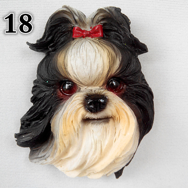 Realistic Pet Dog Fridge Magnets Resin Strong Magnet Refrigerator Stickers Souvenir Cartoon Fridge Sticker Decor: 18