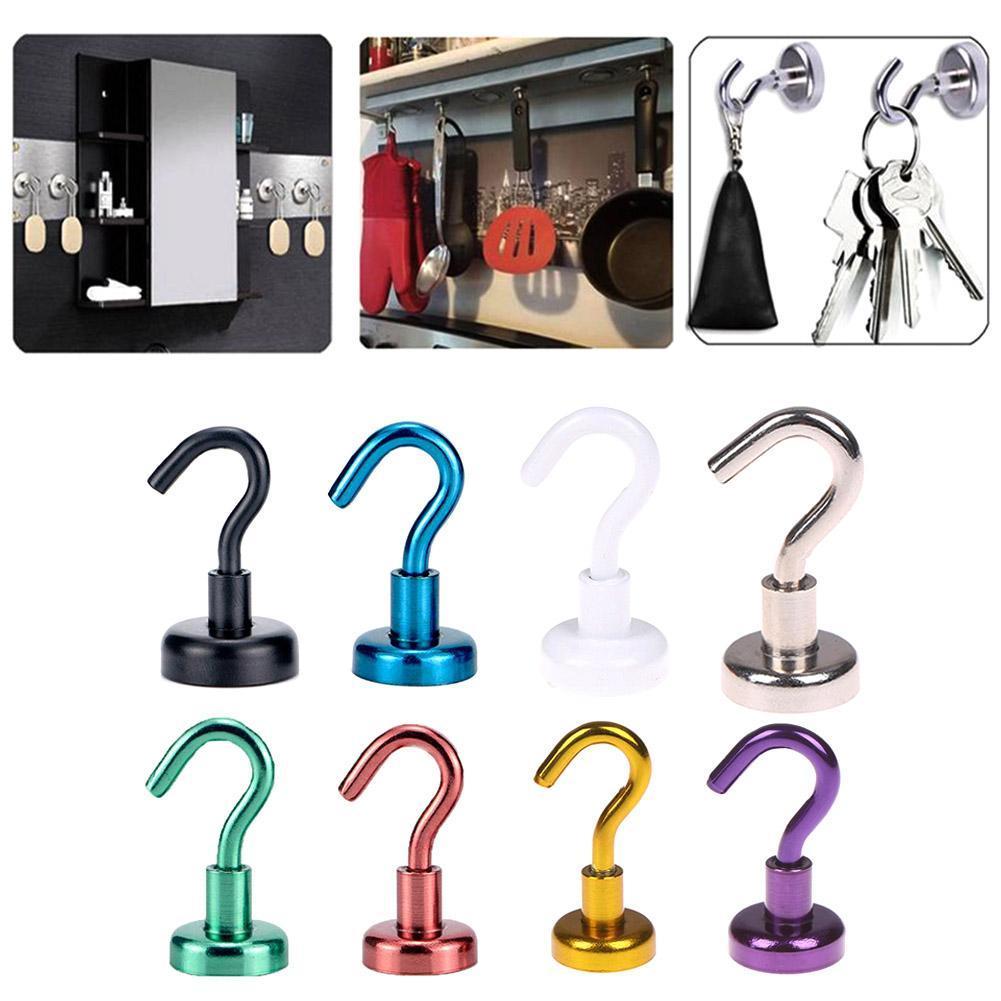 1pcs Powerful Magnetic Hooks Hook Magnet Holder Super For Cup Hook Magnet NdFeB Suction Key Force Pulling 8kg Heavy I6O6