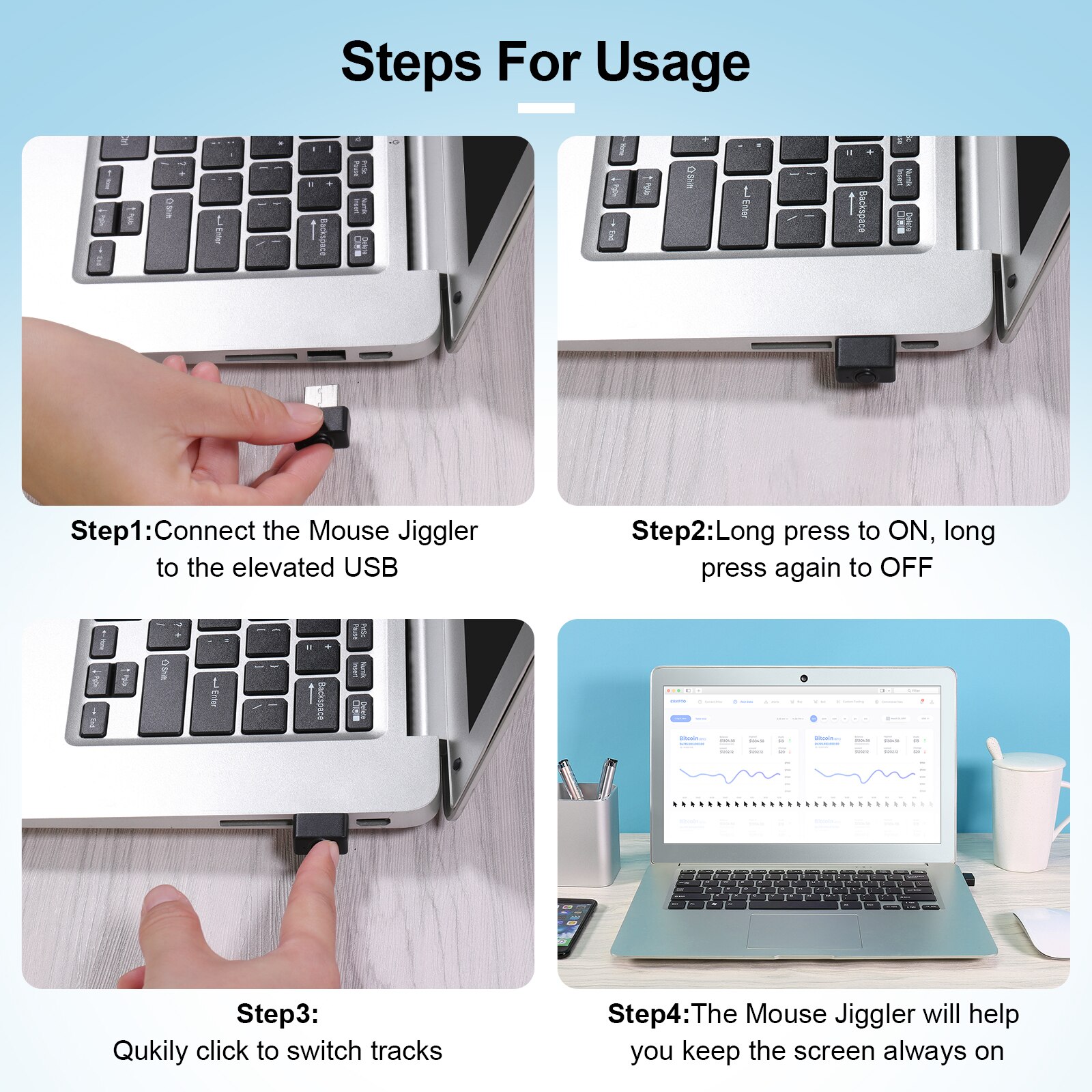 USB Mouse Jiggler,Undetectable Mouse Mover Automatic Computer Mouse Mover Jiggler,Keeps Computer Awake,Simulate Mouse