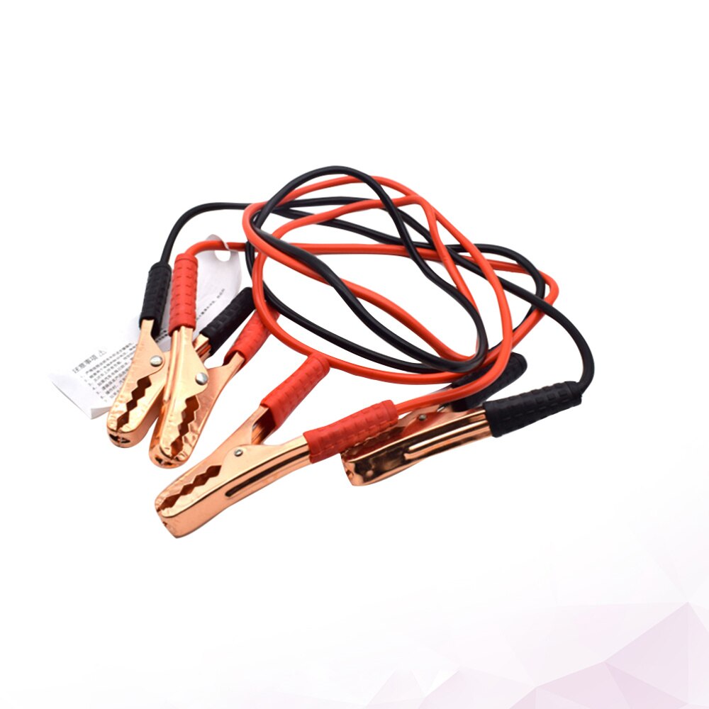 2.2M 500A Car Battery Power Emergency Cable Jump Start Firing Line Power Wire Copper Clip Clamp Boost Cord (Black and Red)