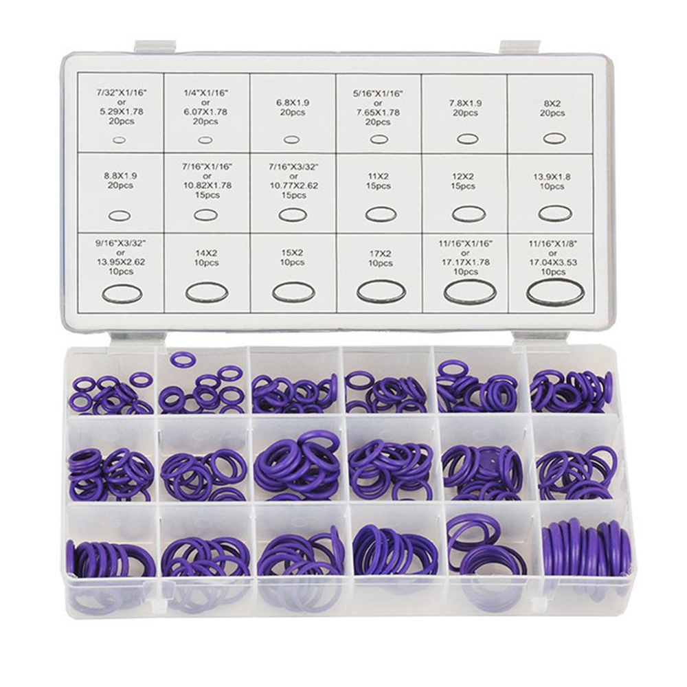 270Stck Auto Klimaanlage Kompressor Dichtung Hülse Nitril Gummi O-Ring Ring Gummi Reparatur Wasserdichte Dichtung Tragen Widerstand: Lila
