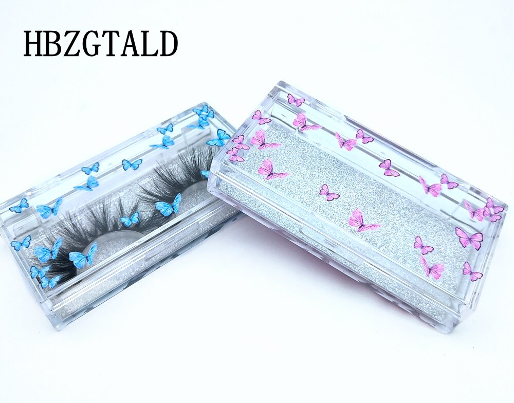 10/20 pcs butterfly print Eyelash Packaging Box Empty Boxes Eyelash Package Case 8-25mm Lashes Rectangle Box