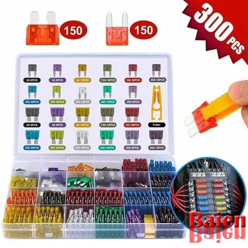 Kit de fusibles de cuchilla de fusible de coche, fusibles automáticos de cuchilla de camión, seguro de fusible, seguro de luces de pieza de xenón, accesorios para automóviles: Marrón